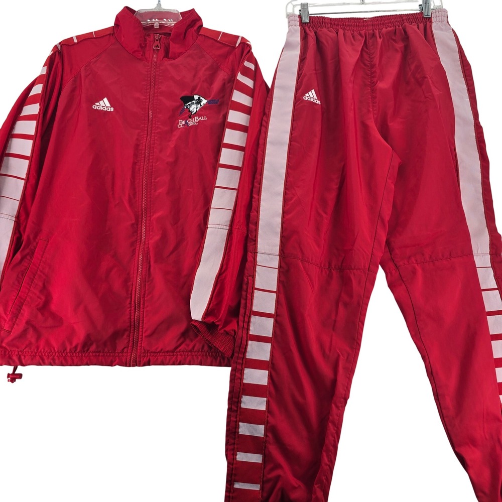 Adidas Womens Tracksuit M Red Beach Ball Classic Myrtle Beach Vintage Set